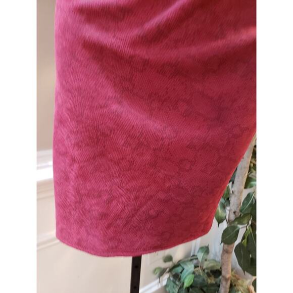 House of Wallace Bodycon Dress Women's Large Red Stretch Back Zip Square Neck - Picture 13 of 14